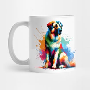 Colorful Anatolian Shepherd Dog in Abstract Splash Art Mug